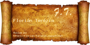 Florián Terézia névjegykártya